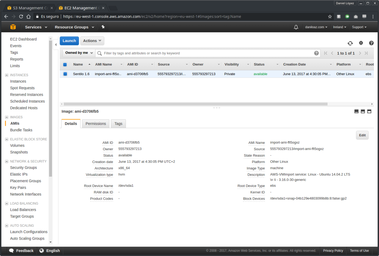 Imagen AMI de Sentilo 1.6 en AWS EC2