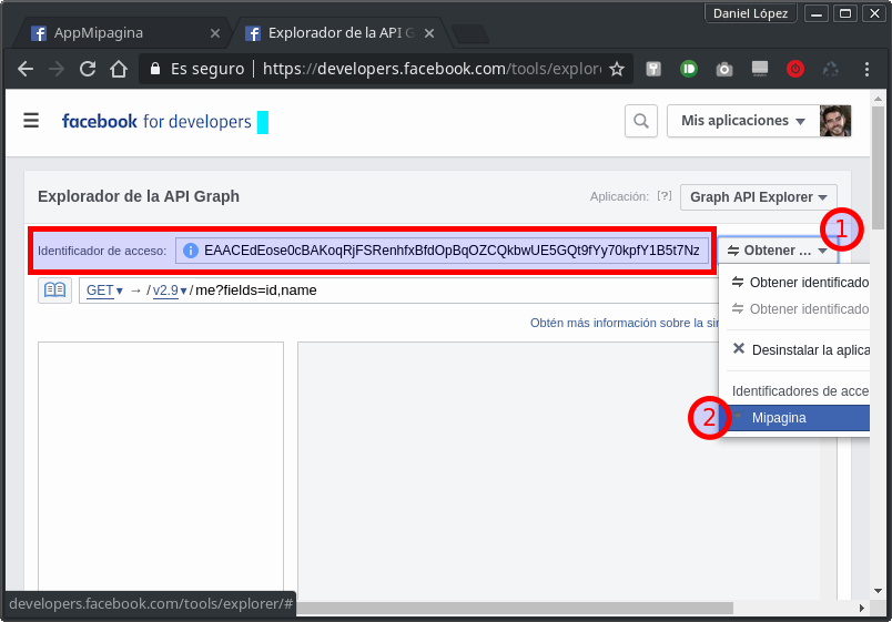 Facebook API Graph Explorer