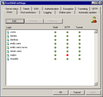 User settings