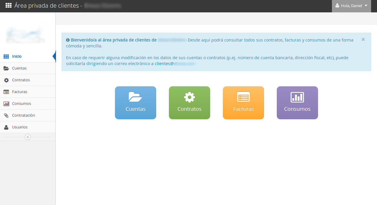Electricity Customer Portal Homepage
