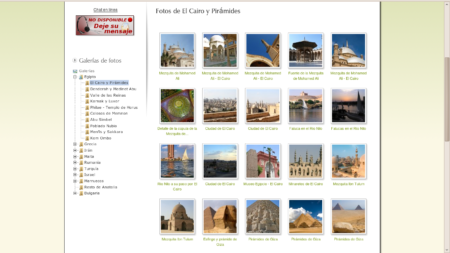 Interfaz de galería de fotos