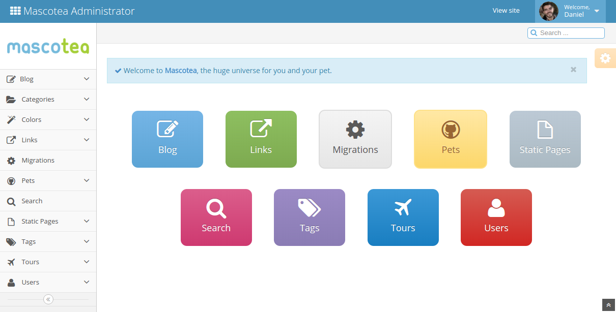 Admin dashboard