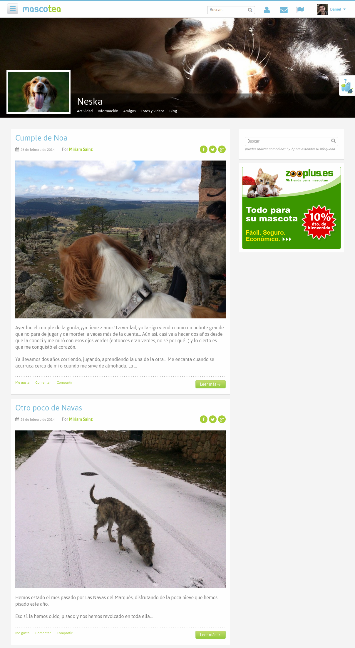 Pet blog