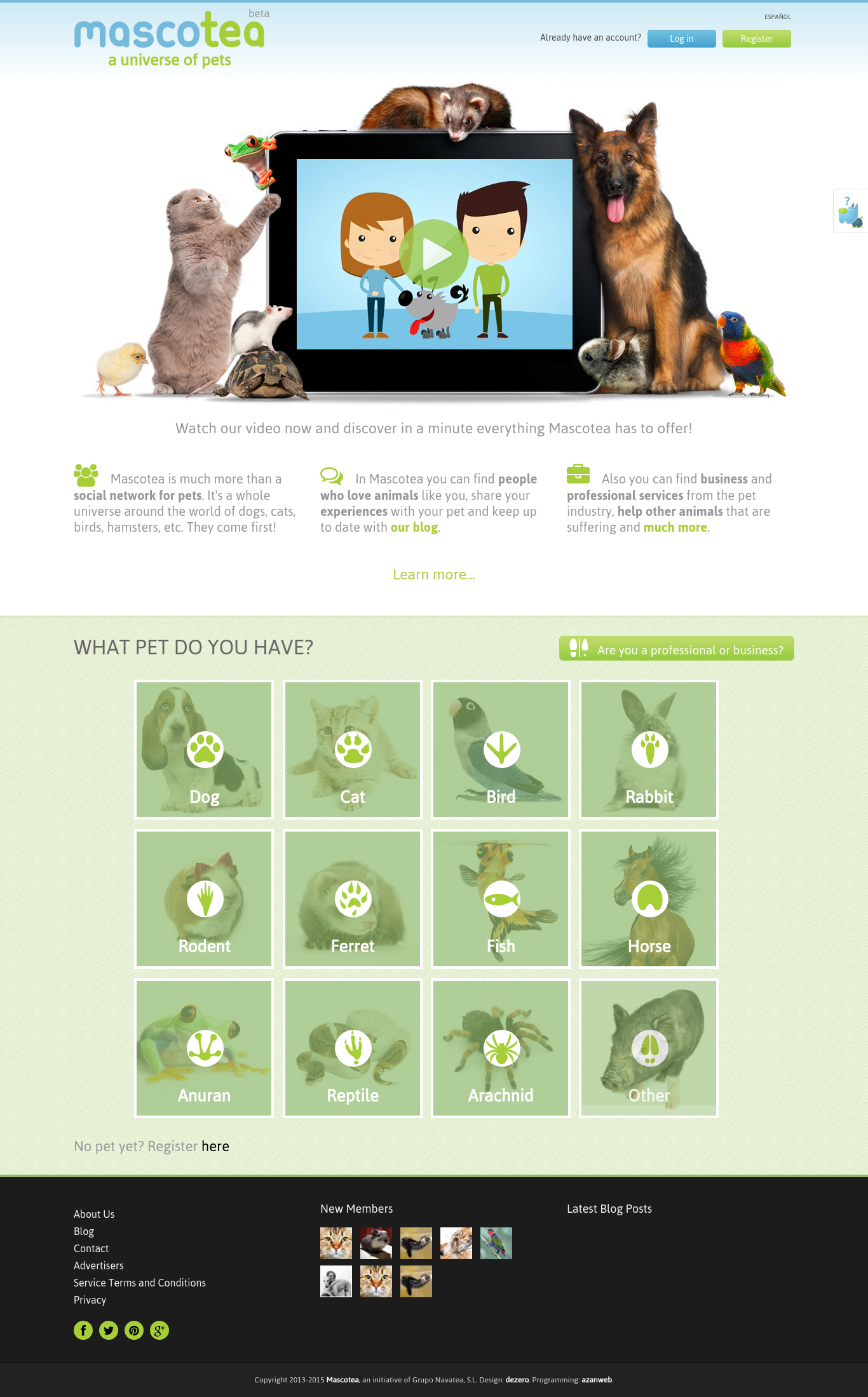 Homepage in English