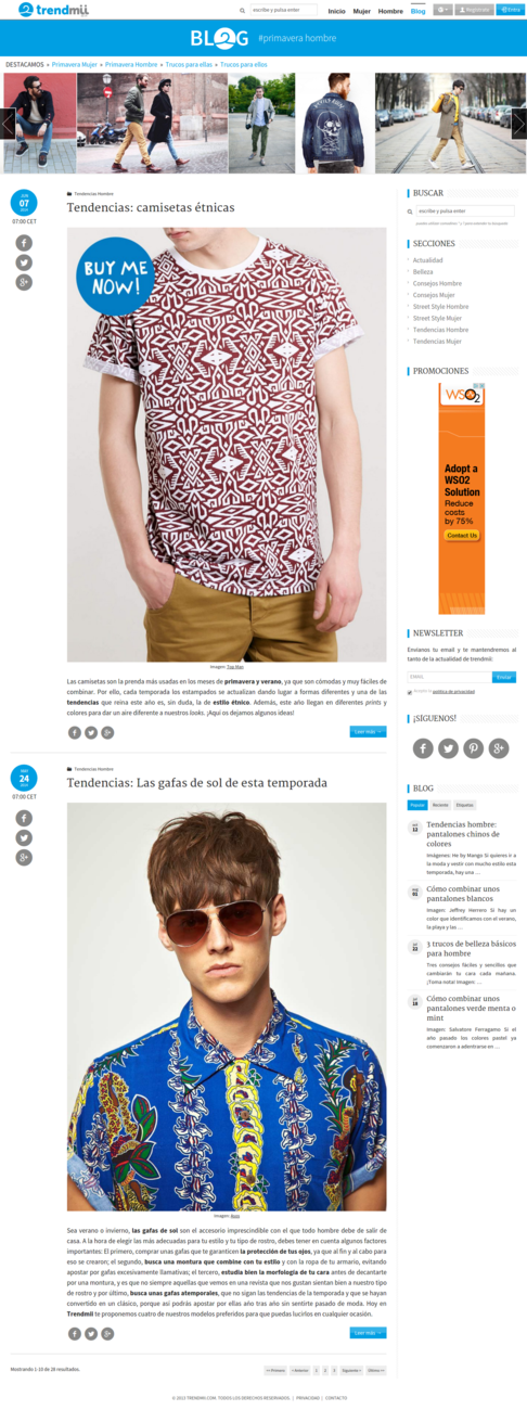 Men's fashion blog section