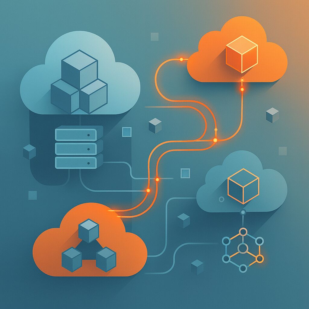 Illustration of cloud architecture on AWS and Google Cloud
